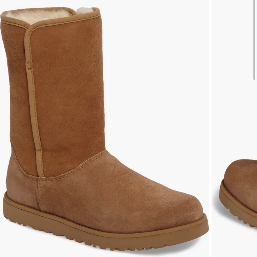 New Ugg Michelle Suede Shearling Boot Chestnut Brown Sz 12